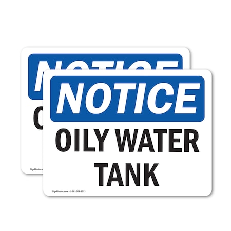 Signmission Oily Water Tank, 7 in W x Rectangle, Vinyl Decal OS-2PACK-NS-D-57-L-16977